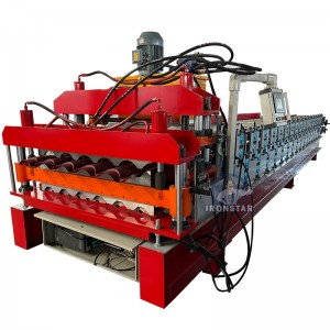 6 rib trapezoidal and 5 rib bamboo tile double layer roll forming machine