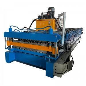 8 rib trapezoidal and corrugated double layer roll forming machine in America