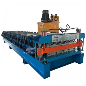 5 rib and 6 rib trapezoidal sheet double layer roll forming machine in Hungary