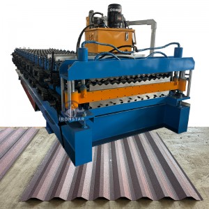 8 rib trapezoidal and corrugated double layer roll forming machine in America