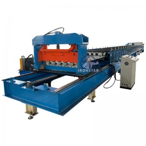 Tracking cutting trapezoidal roofing sheet roll forming machine for Saudi Arabia