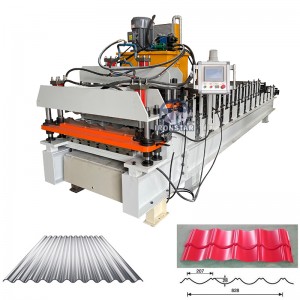 836 corrugated and 828 glazed tile double layer roll forming machine
