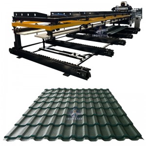 6 rib trapezoidal and 6 rib bamboo tile double layer roll forming machine in Romania