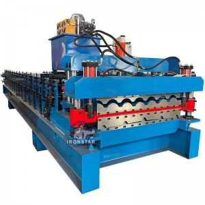 5 rib trapezoidal and 6 rib bamboo tile double layer roll forming machine