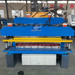 Cladding and 828 glazed tile double layer roll forming machine