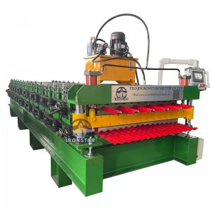 6 rib 840 trapezoidal and 1064 corrugated double layer roll forming machine