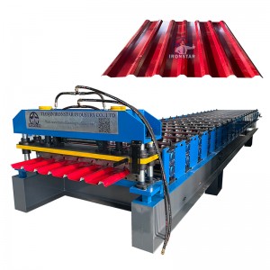 7 rib trapezoidal roofing sheet roll forming machine