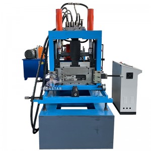 Full automatic changeable steel frame c u z roof purline rolling forming making machine
