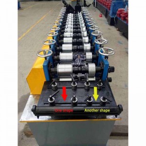 C channel and Omega profile 2 in 1 roll forming machine