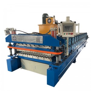 8 rib trapezoidal and corrugated double layer roll forming machine