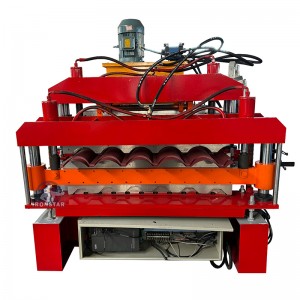 6 rib trapezoidal and 5 rib bamboo tile double layer roll forming machine